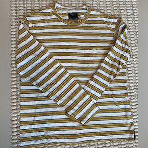 Todd Snyder Men's Long Sleeve Striped Shirt - Yellow and White